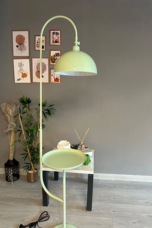 Mint Metal Sehpalı Hareketli Başlıklı E27 Modern Dekoratif Lambader